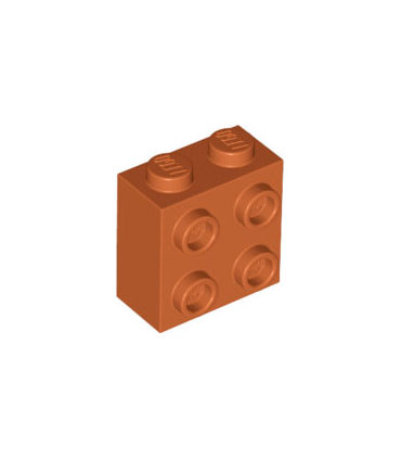 Dark Orange Brick, Modified 1 x 2 x 1 2/3 with Studs on Side