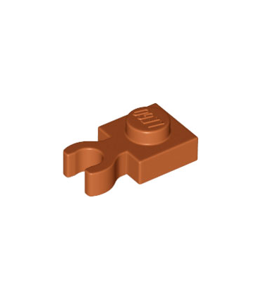 Dark Orange Plate, Modified 1 x 1 with Open O Clip Thick (Vertical Grip)