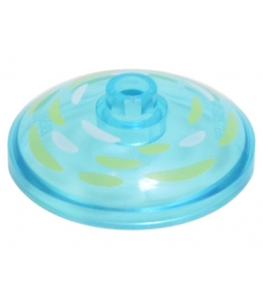 Trans-Light Blue Dish 3 x 3 Inverted (Radar) with White and Bright Light Yellow Brushstrokes Pattern