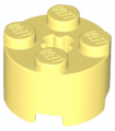 Bright Light Yellow Brick, Round 2 x 2 with Axle Hole
