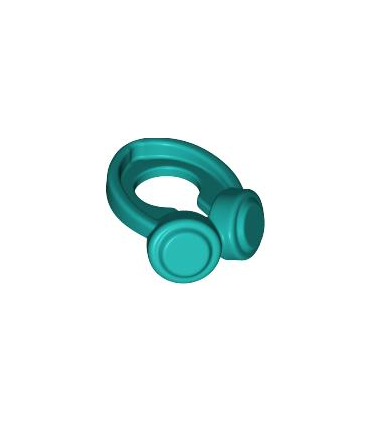 Dark Turquoise Minifigure Headphones Around Neck