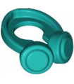 Dark Turquoise Minifigure Headphones Around Neck