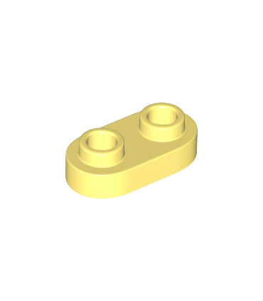 Bright Light Yellow Plate, Round 1 x 2 with Open Studs