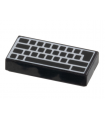 Black Tile 1 x 2 with Computer Keyboard Blank Keys Pattern