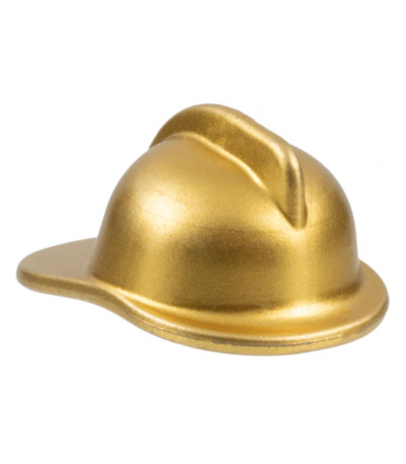 Metallic Gold Minifigure, Headgear Fire Helmet