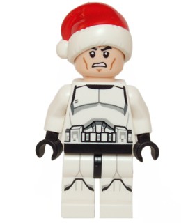 Clone Trooper - Printed Legs, Santa Hat, Scowl