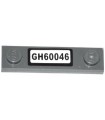 Dark Bluish Gray Plate, Modified 1 x 4 with 2 Studs without Groove with 'GH60046' Pattern (Sticker) - Set 60046