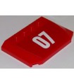 Red Wedge 4 x 6 x 2/3 Triple Curved with White '07' on Red Background Pattern (Sticker) - Set 60107