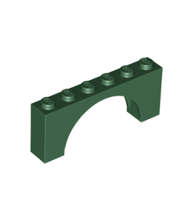 Dark Green Arch 1 x 6 x 2 - Medium Thick Top without Reinforced Underside