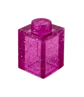 Glitter Trans-Dark Pink Brick 1 x 1