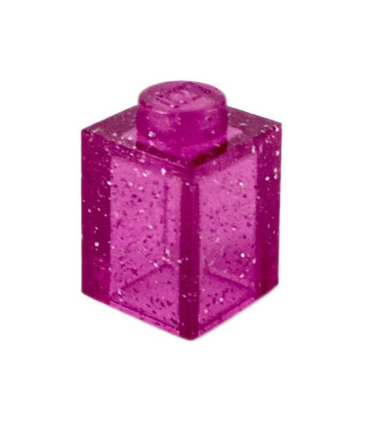Glitter Trans-Dark Pink Brick 1 x 1