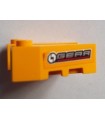 Bright Light Orange Wedge 3 1/2 x 4 with Stud Notches with 'GEAR' Pattern on Both Sides (Stickers) - Set 60151