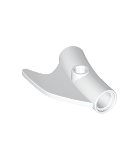 White Technic, Pin Connector Round Curved with Fin and Hole