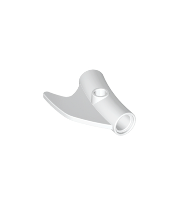 White Technic, Pin Connector Round Curved with Fin and Hole