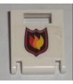 White Container, Box 2 x 2 x 2 Door with Slot with City Fire Logo Badge on Transparent Background Pattern (Sticker) - Set 7238