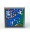Light Bluish Gray Tile 2 x 2 with Weather Map Pattern (Sticker) - Set 7739