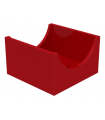 Red Container, Box 4 x 4 x 2 Bottom with Semicircle Cutout Ends