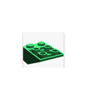 Green Slope, Inverted 33 3 x 2 with Flat Bottom Pin and Connections between Studs