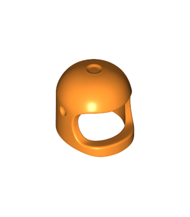 Orange Minifigure, Headgear Helmet Space / Town with Thick Chin Strap - with Visor Dimples (Reissue with Top Dimple)
