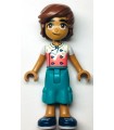 Friends Leo - White and Coral Chef Shirt with Sprinkles, Dark Turquoise Cropped Trousers, Dark Blue Shoes