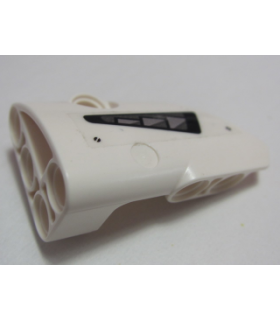 White Technic, Panel Fairing  1 Small Smooth Short, Side A with Black and Silver Trapezoid Pattern (Sticker) - Set 44014