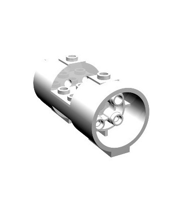 White Cylinder 3 x 6 x 2 2/3 Horizontal - Square Connections Between Interior Studs