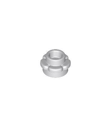 Light Bluish Gray Plate, Round 1 x 1 with Flower Edge (5 Petals)