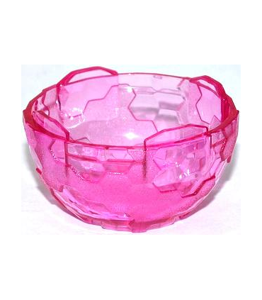 Trans-Dark Pink Container, Faceted 4 x 4 x 1 2/3, Alien Pod Section