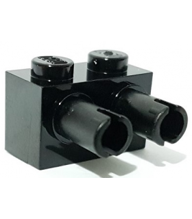 Black Brick, Modified 1 x 2 with Pins