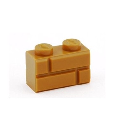 Medium Nougat Brick, Modified 1 x 2 with Masonry Profile