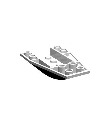 White Wedge 6 x 4 Inverted Curved