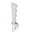 White Minifigure, Weapon Sword, Cutlass Serrated with Skull Hand Guard