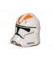 White Minifigure, Headgear Helmet SW Clone Trooper (Phase 2) with Black Visor and Orange 212th Attack Battalion Markings Pattern