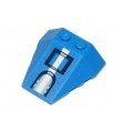 Blue Wedge 4 x 4 Triple with Stud Notches with White Stripe and Rectangle Pattern (Sticker) - Set 75002