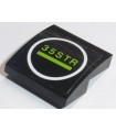 Black Slope, Curved 2 x 2 x 2/3 with Lime '35STR' in White Circle Pattern (Sticker) - Set 70611