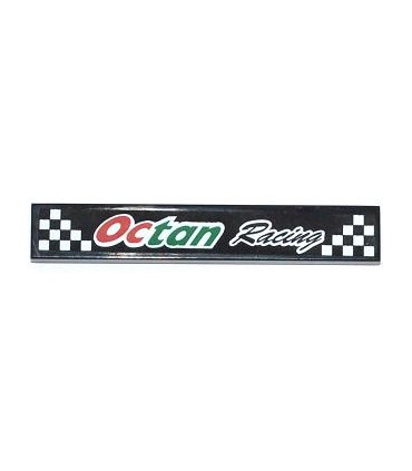 Black Tile 1 x 6 with 'Octan Racing' and Black and White Checkered Pattern (Sticker) - Set 60053