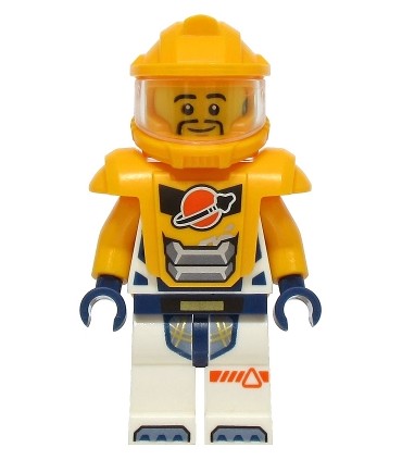 Astronaut - Male, Spacesuit with Bright Light Orange Arms, Bright Light Orange Helmet, Trans-Clear Visor, Bright L. Orange Armor