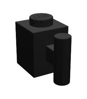 Black Brick, Modified 1 x 1 with Handle