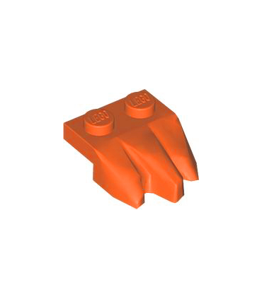 Reddish Orange Plate, Modified 1 x 2 with 3 Claws / Rock Fingers