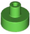 Bright Green Tile, Round 1 x 1 with Bar and Pin Holder