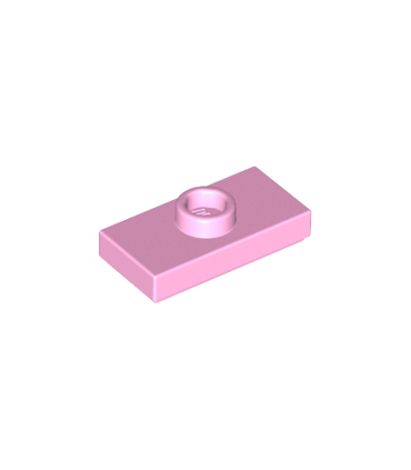 Bright Pink Plate, Modified 1 x 2 with 1 Stud with Groove and Bottom Stud Holder (Jumper)