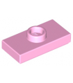Bright Pink Plate, Modified 1 x 2 with 1 Stud with Groove and Bottom Stud Holder (Jumper)