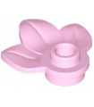 Bright Pink Plant Plate, Round 1 x 1 with 3 Leaves