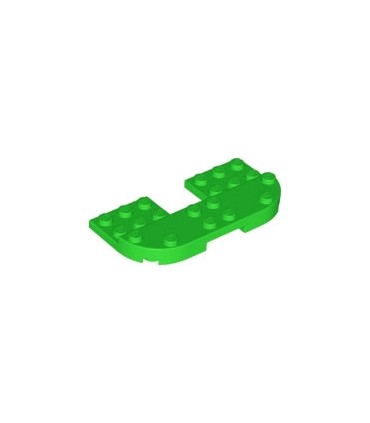 Bright Green Plate, Round 4 x 8 x 2/3, Raised 2 x 8 and 2 x 2 Cutout