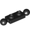 Black Plate, Modified 1 x 2 with Tow Ball on Ends