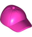 Dark Pink Minifigure, Headgear Cap - Short Curved Bill with Seams and Hole on Top