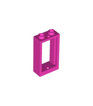 Dark Pink Window 1 x 2 x 3 Flat Front