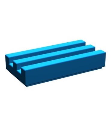 Blue Tile, Modified 1 x 2 Grille with Bottom Groove / Lip