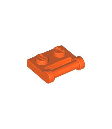 Reddish Orange Plate, Modified 1 x 2 with Bar Handle on Side - Closed Ends