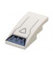 White Slope, Curved 4 x 2 with Sand Blue Air Intake Vent, Light Bluish Gray Triangle and Lines Pattern